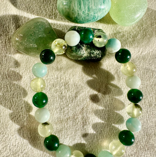 HEART CHAKRA 第四チャクラハートチャクラパワーストーン天然石ブレスレット【パワーストーン4個おまけ付】