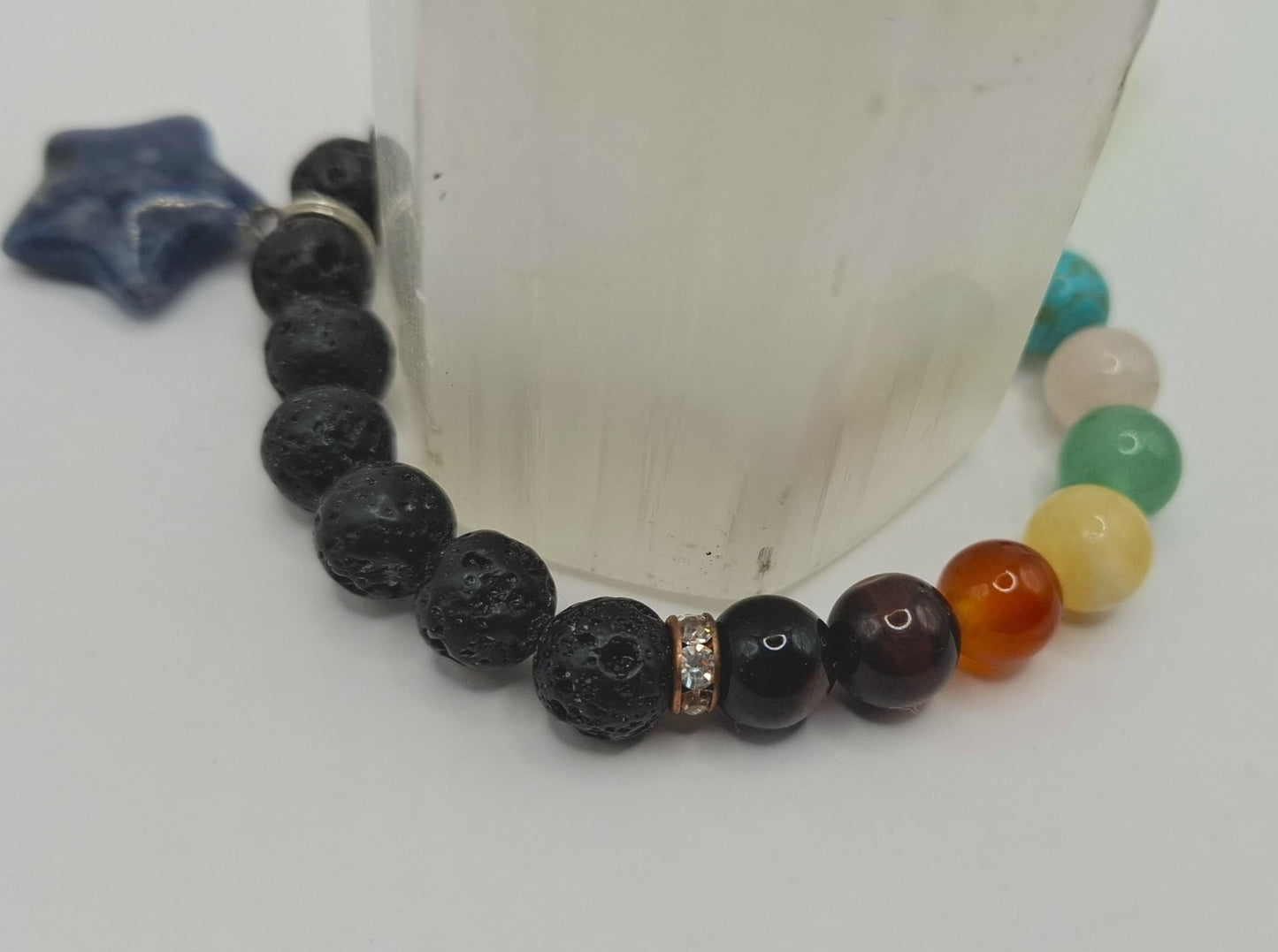 【スペイン発・全世界送料無料】チャクラエネルギー調整ブレスレット(スターラピスラズリ)