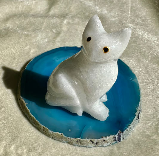 【アゲート浄化プレートセット】クリスタルねこ