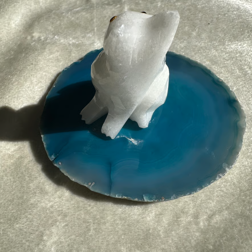 【アゲート浄化プレートセット】クリスタルねこ