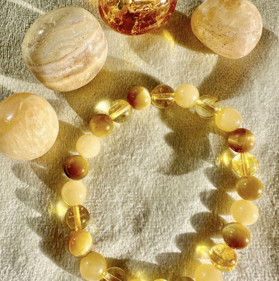 SOLAR PLEXUS CHAKRA 第三チャクラエネルギーブレスレット天然石パワーストーン【パワーストーン4個おまけ付】