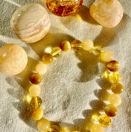SOLAR PLEXUS CHAKRA 第三チャクラエネルギーブレスレット天然石パワーストーン【パワーストーン4個おまけ付】