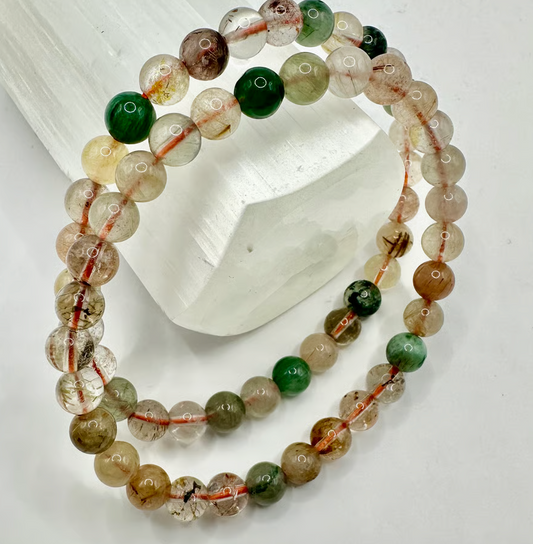 【スペイン発・全世界送料無料】マルチルチルクオーツパワーストーンブレスレット4mm