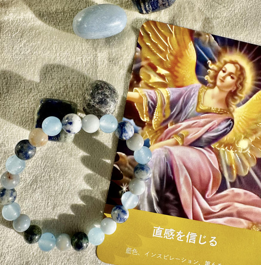 THERD EYE CHAKRA 第六チャクラエネルギーパワーストーン天然石ブレスレット【パワーストーン４個おまけ付】