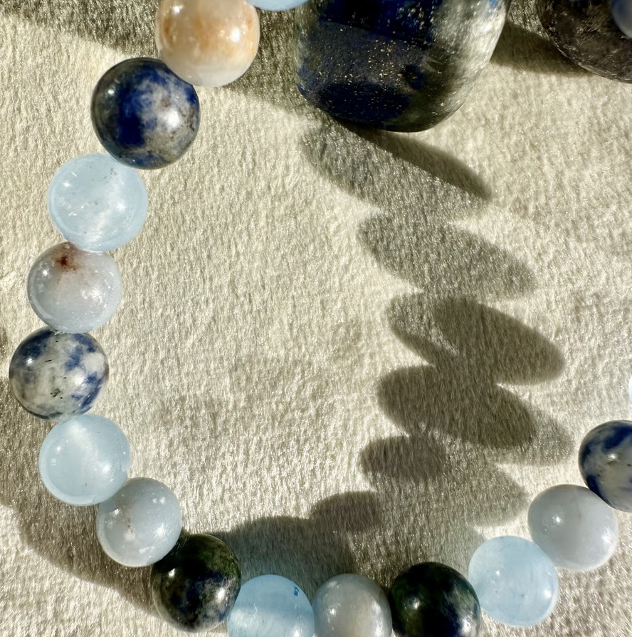 THERD EYE CHAKRA 第六チャクラエネルギーパワーストーン天然石ブレスレット【パワーストーン４個おまけ付】