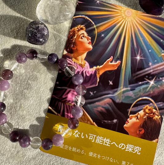 CROWN CHAKRA 第七チャクラエネルギー天然石ブレスレットパワーストーン【パワーストーン４個おまけ付】
