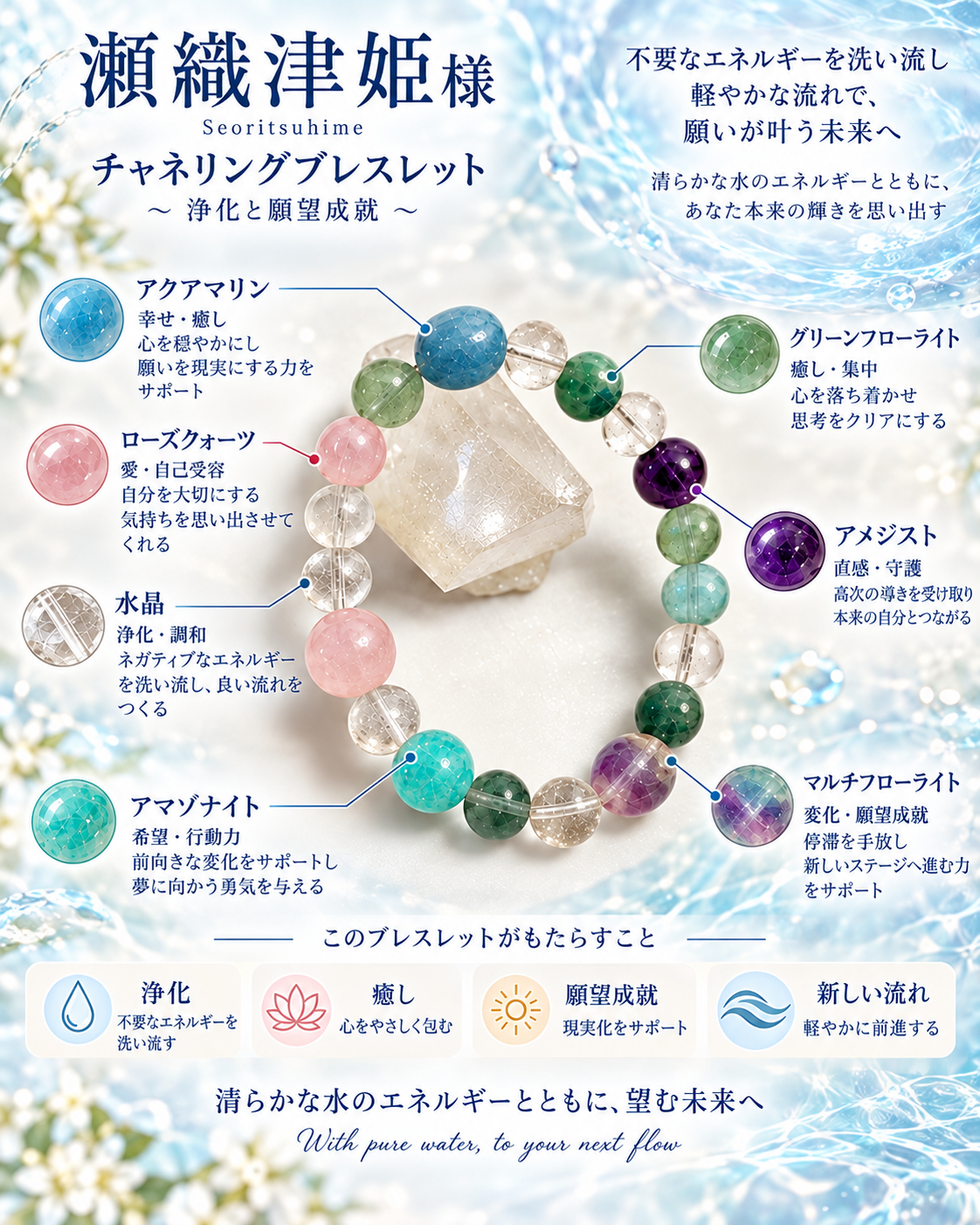 【国際送料込】瀬織津姫さま チャネリングブレスレット①