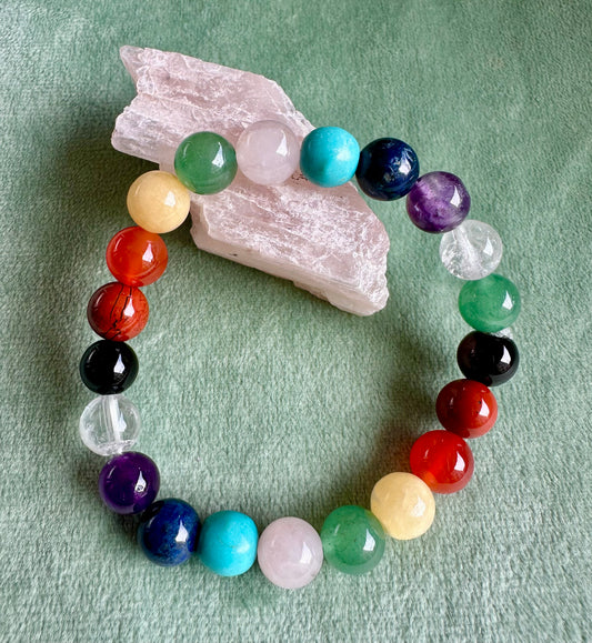 【スペイン発・全世界送料込】チャクラエネルギー調整ブレスレット7mm -8mm