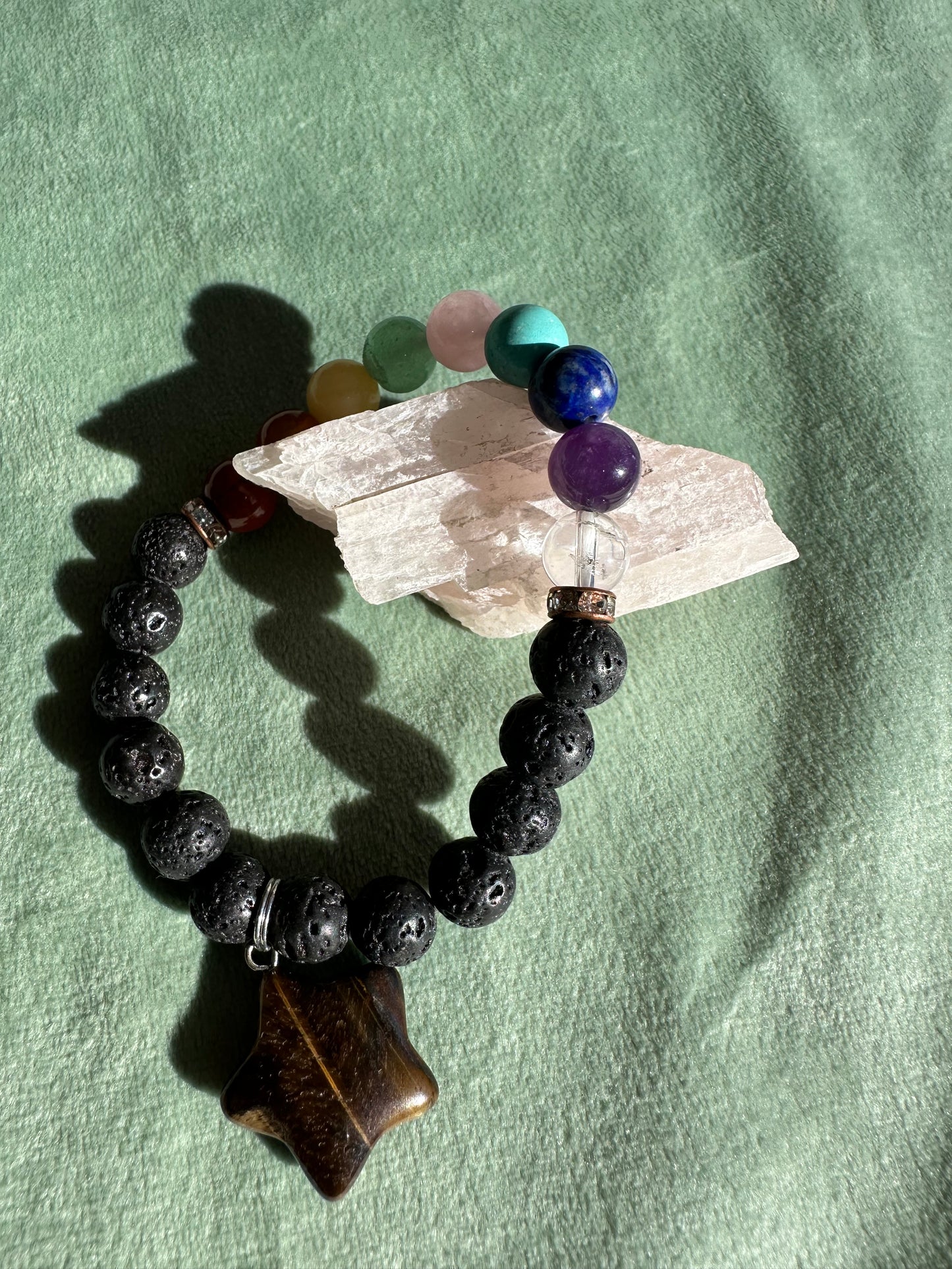 【スペイン発・全世界送料無料】チャクラエネルギー調整ブレスレット(スタータイガーアイ)