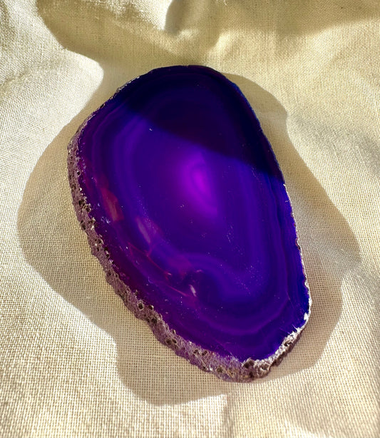 【送料込】アゲートプレートむらさき③