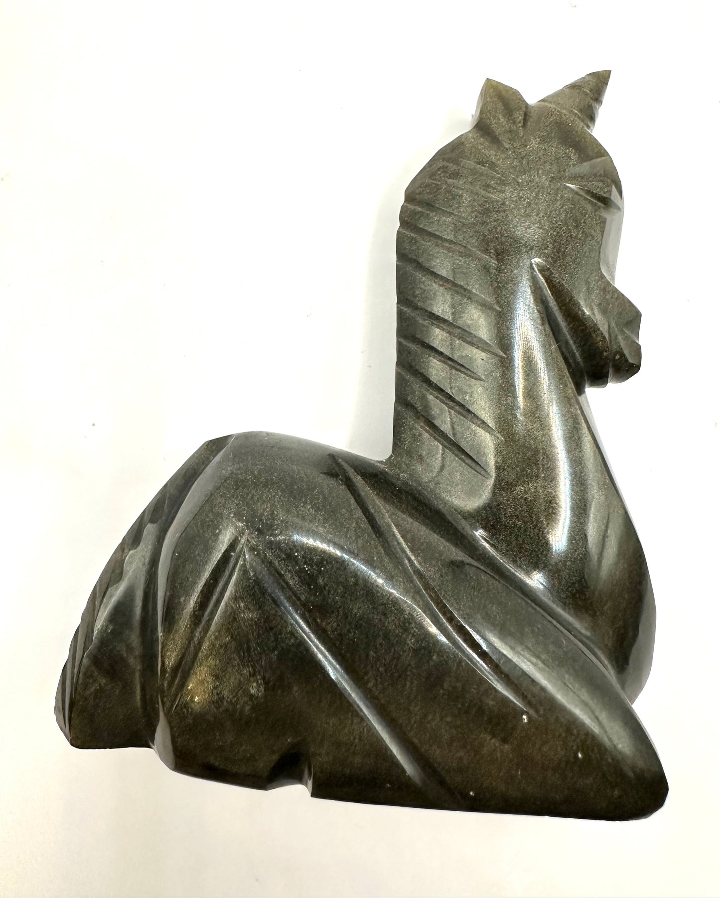 【スペイン発・全世界送料無料】ゴールドオブシディアンユニコーン