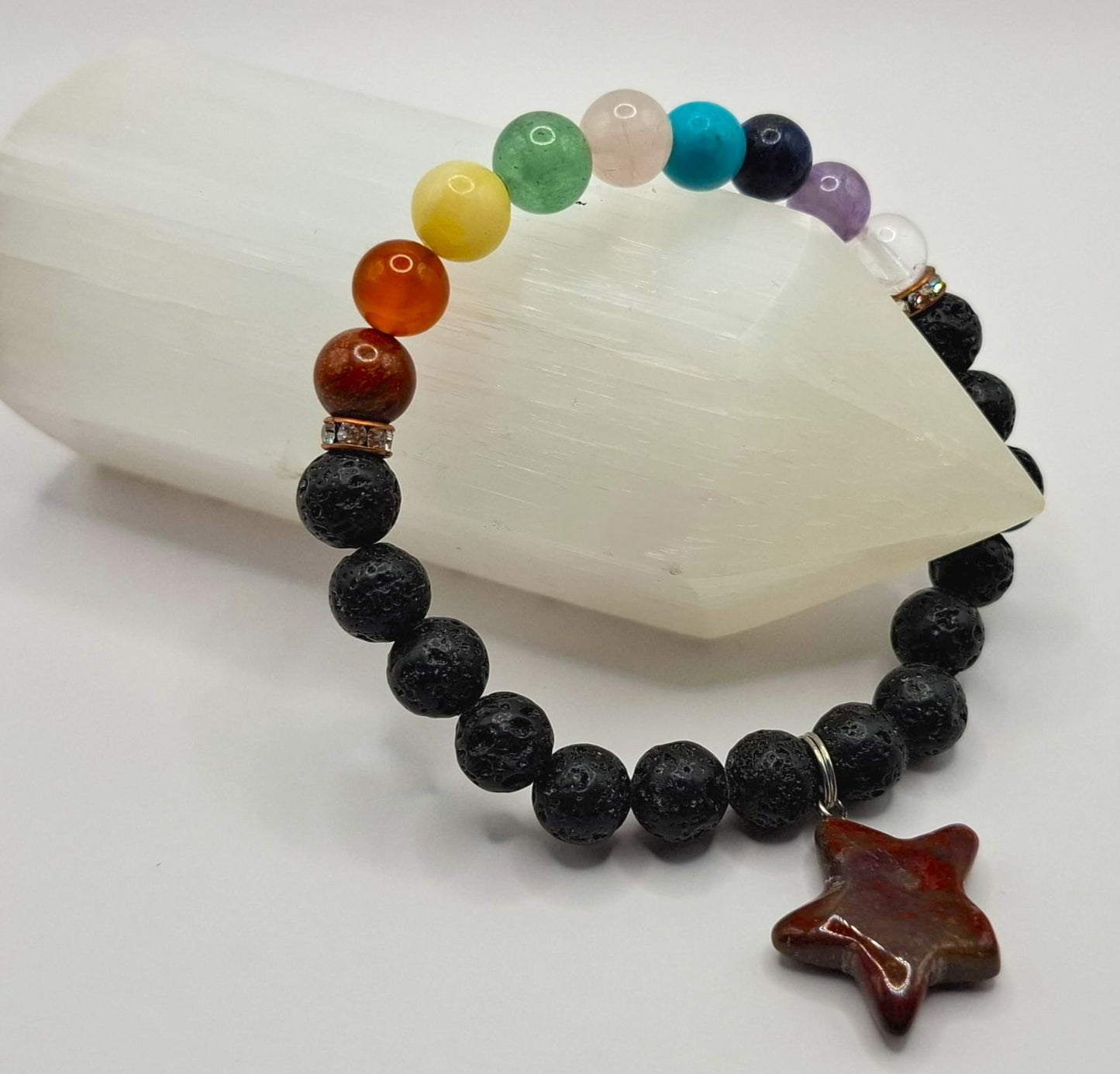 【スペイン発・全世界送料無料】チャクラエネルギー調整ブレスレット(レッドジャスパー)