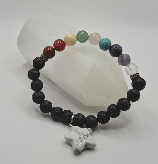 【スペイン発・全世界送料無料】チャクラエネルギー調整ブレスレット(スターハウライト)